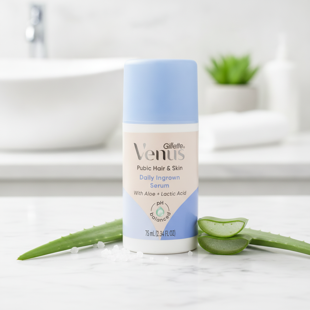2 Pack Gillette Venus Daily Ingrown Hair Serum for Pubic Hair & Skin 2.34oz Each