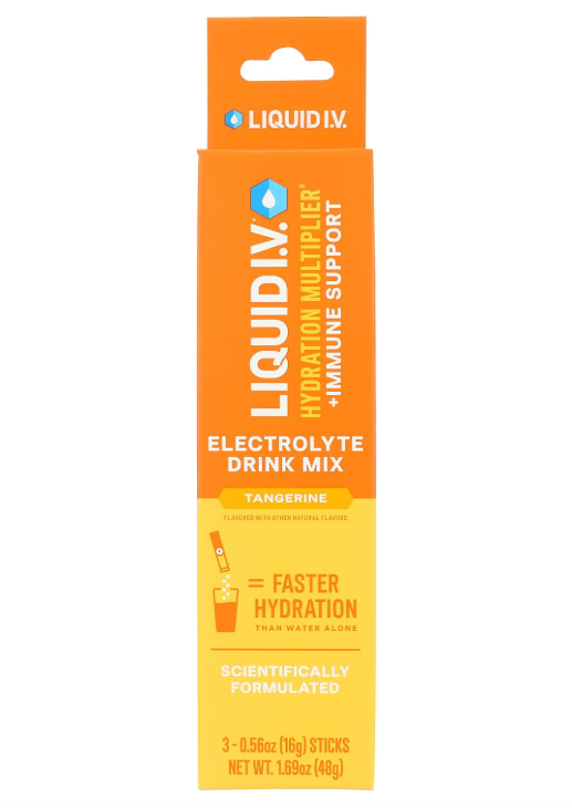 Liquid I.V. Hydration Multiplier Immune Support Tangerine 3 Pack (9 Sticks Total)