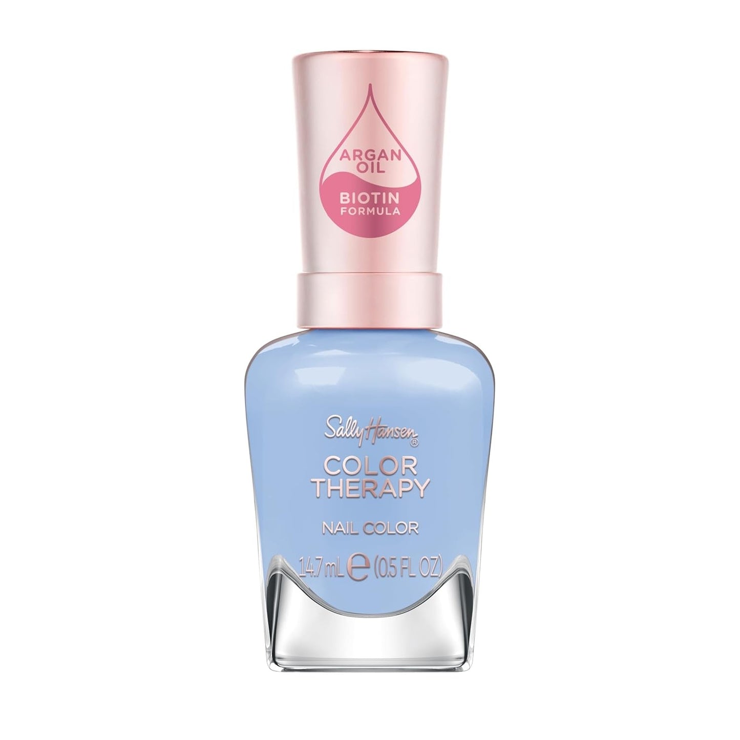 Sally Hansen Color Therapy Nail Polish Biotin Argan Oil Long Lasting Healthy Nails Nail Strengthener Opaque 454 Dressed To Chill Baby Blue Nail Color