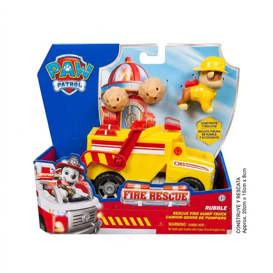 Spin Master PAW Patrol Fire Rescue Rubble Dump Truck Vehicle & Figure Toy New