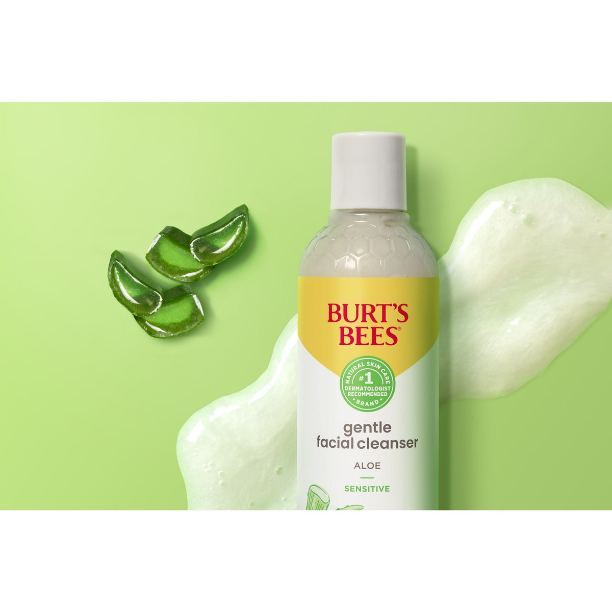 Burt's Bees Gentle Facial Cleanser for Sensitive Skin, with Aloe Vera, 8 Fl Oz