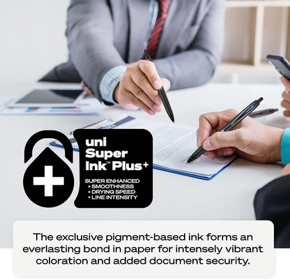uniball™ 207 Plus+ Gel Pens, Black Ink, 0.7mm Medium Point, 3 Count Retractable