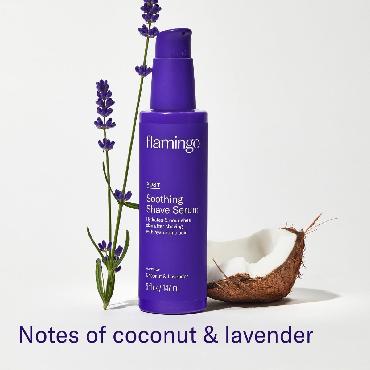2 Pack Flamingo Women's Post-Shave Soothing Body Serum Coconut Lavender 5 oz