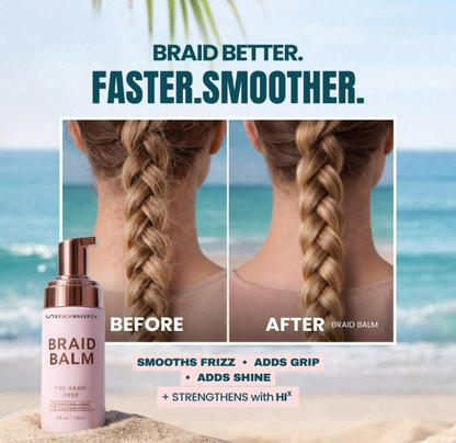 The Beachwaver Co. Braid Balm Pre-Braid Prep - Full Size (4 Fl Oz)  Frizz-Taming