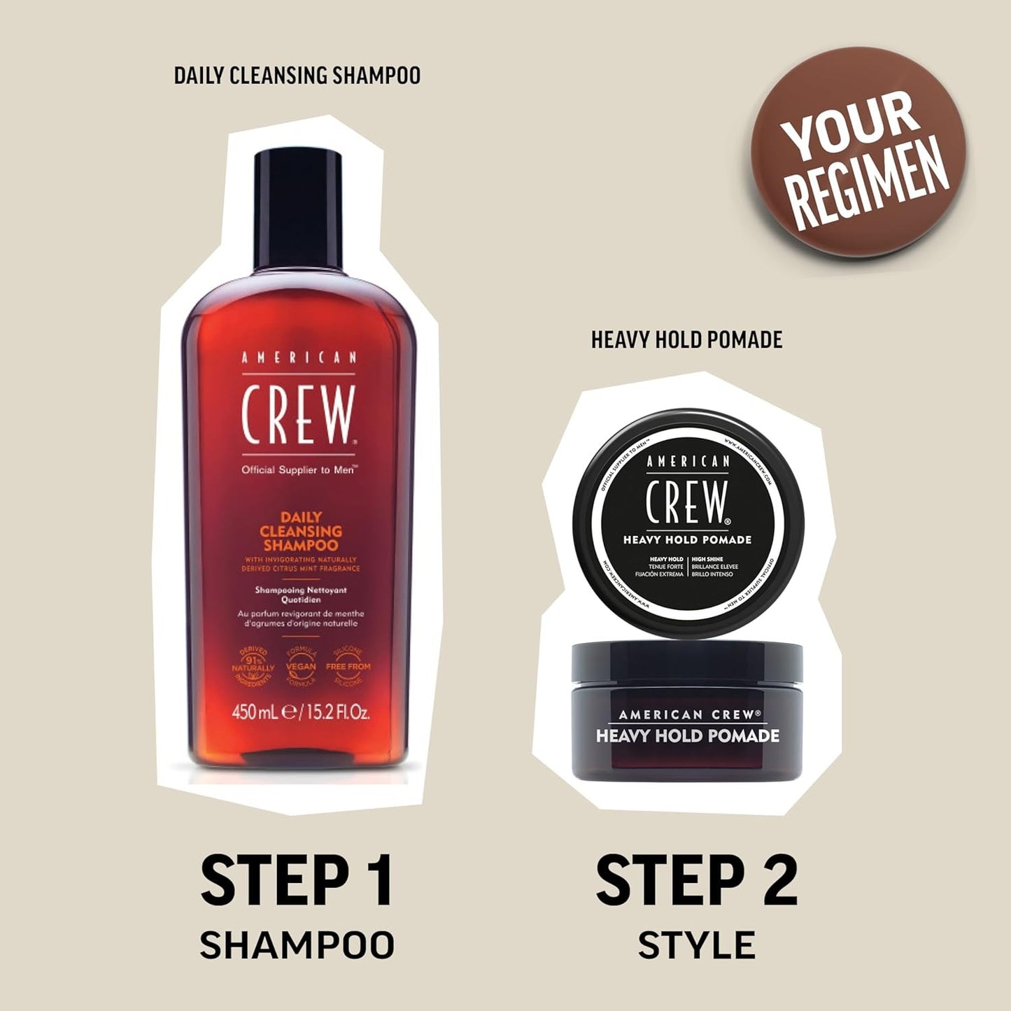 American Crew Men's Hair Pomade, Like Styling Gel with Heavy Hold & High Shine