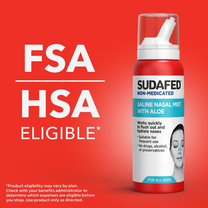 Sudafed Non-Medicated Saline Nasal Mist with Aloe, 3 fl. oz EXPMAY2028