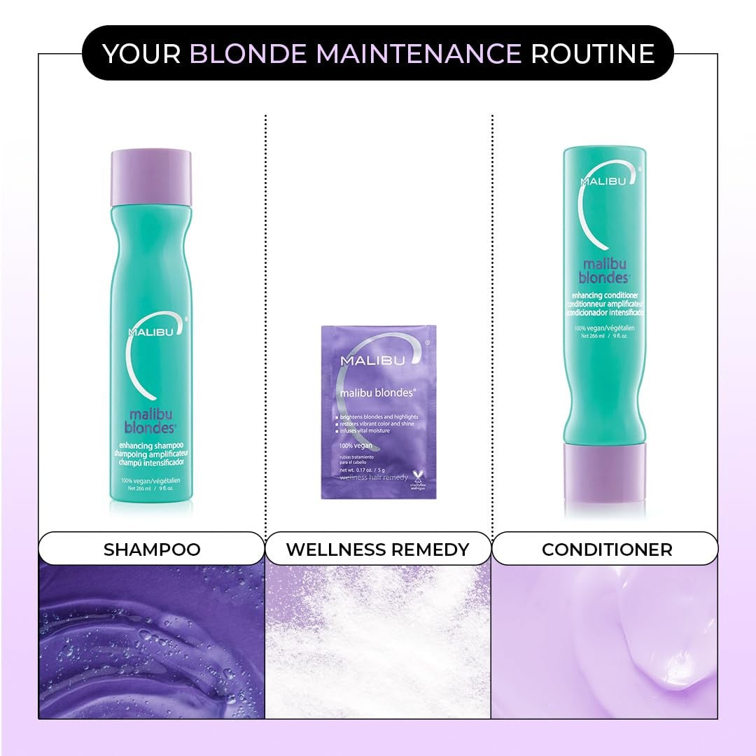 Malibu C Blondes Wellness Hair Remedy 5 Pack - Brightens Blonde & Removes Brass