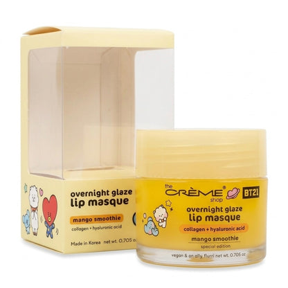 The Crème Shop BT21 Mango Smoothie Overnight Glaze Lip Mask Collagen HA 0.705oz