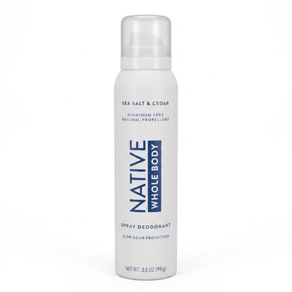 Native Deodorant & Body Spray, Sea Salt & Cedar, Quick Drying, 3.5 oz