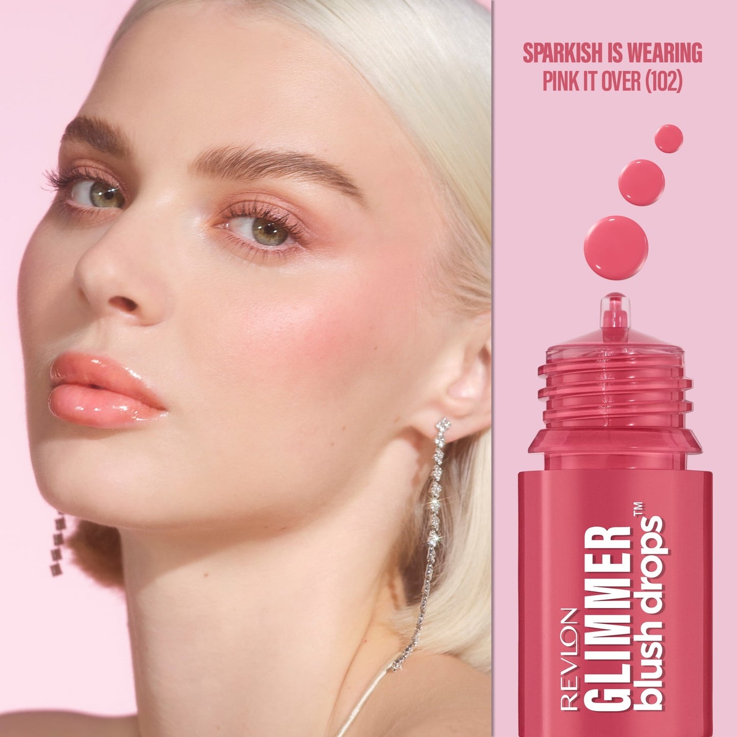 2 Pack Revlon Glimmer Blush Drops Liquid Cheek Blush 102 Pink It Over 0.32oz