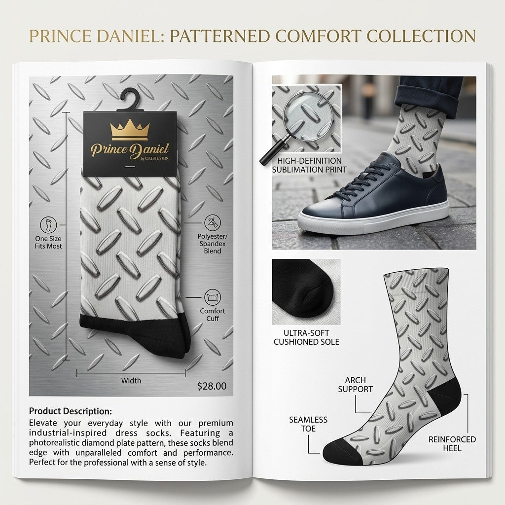 Prince Daniel Men’s Compression Socks Silver Shoe 8-13 8-15 mmHg