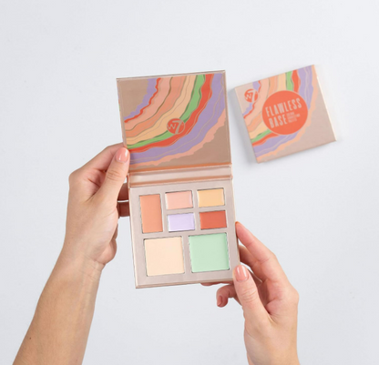 W7 Flawless Base Colour Corrector Palette 7 Shade Face Concealer Set Makeup