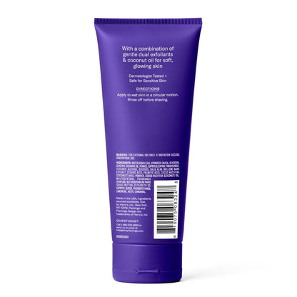 Flamingo Women's Pre-Shave Smoothing Body Scrub, Coconut and Bergamot, 7 oz