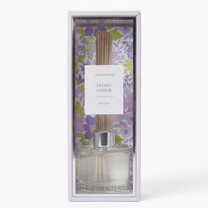 Everybeing Peony Amber Reed Diffuser Home Fragrance 3.4 fl oz 100ml 5 Reeds New