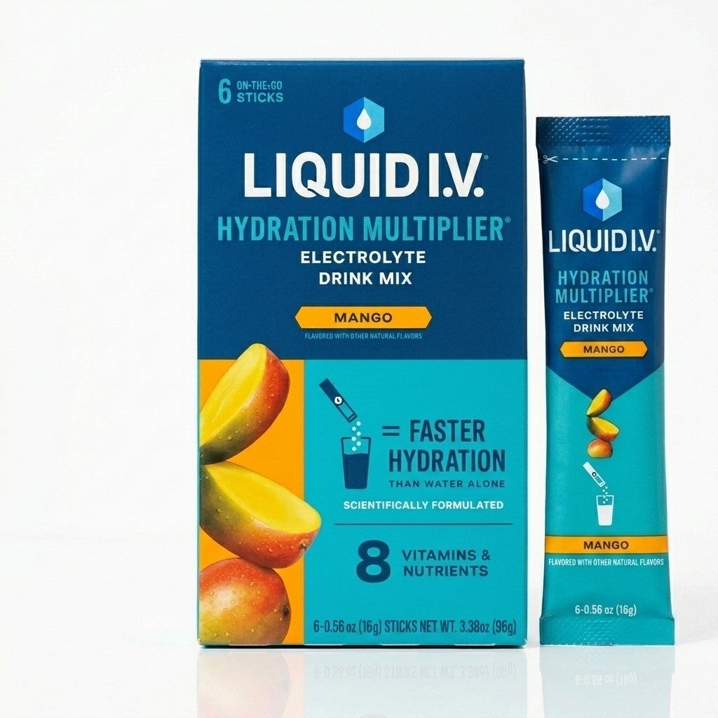 Liquid I.V. Mango Sugar-Free Hydration Multiplier Electrolyte Drink Mix 6 Pack