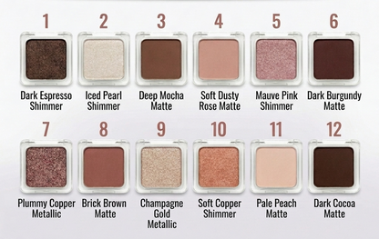 W7 Eye Moods Day To Night Eyeshadow Palette 12 Shades Matte Shimmer Vegan 7.2g