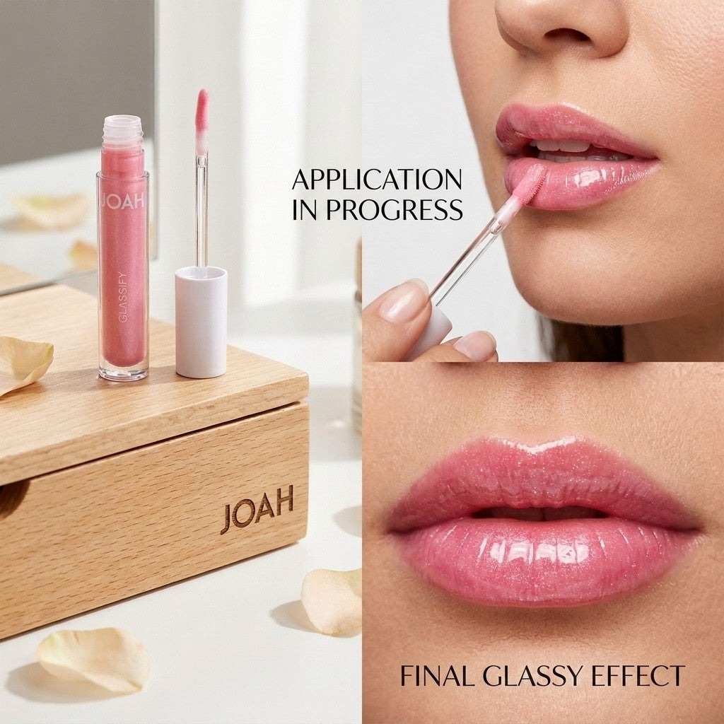 JOAH Glassify High Shine Lip Gloss Fairy Dust Shimmer Pink Moisturizing 0.16oz