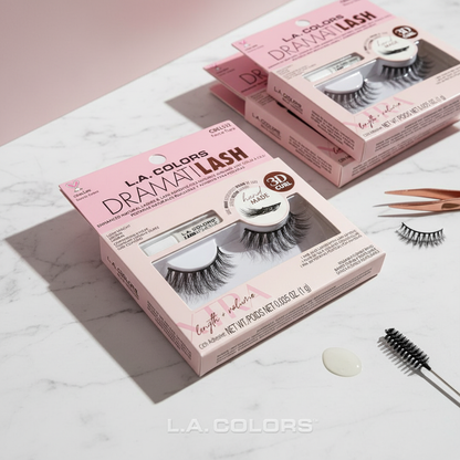 L.A. Colors Dramatilash Fierce Flare Black False Eyelashes 1 Pair with Adhesive
