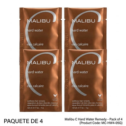Malibu C Hard Water Wellness Hair Remedy - Mineral Removal Treatment - 4 Pack