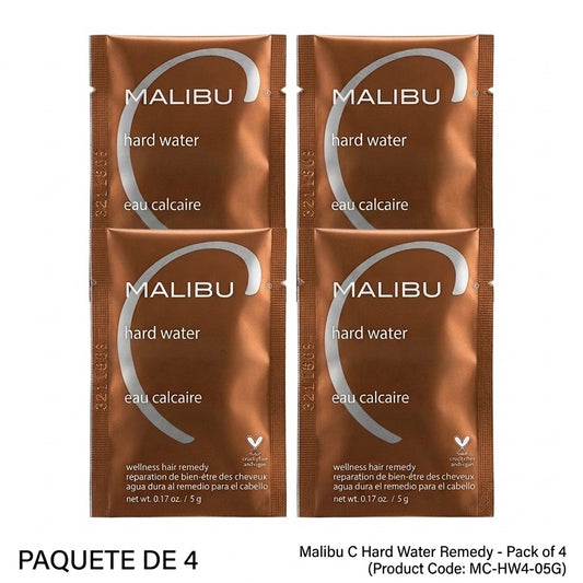 Malibu C Hard Water Wellness Hair Remedy - Mineral Removal Treatment - 4 Pack