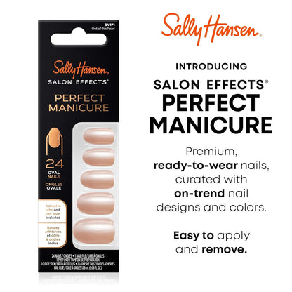 2pk Sally Hansen Salon Effects Perfect Manicure Oval Press On Out Of This Pearl