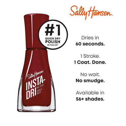 Sally Hansen Insta-Dri, 393 Cinna-Snap, Quick Dry, Long Lasting, Opaque, Shiny Red Nail Polish