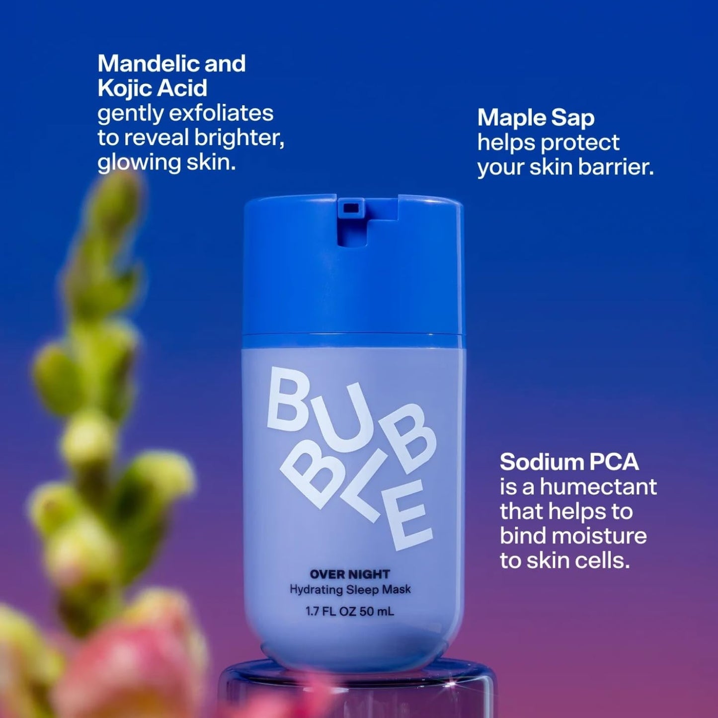 Bubble Skincare Over Night Hydrating Sleep Mask - Gentle Exfoliating 50ml