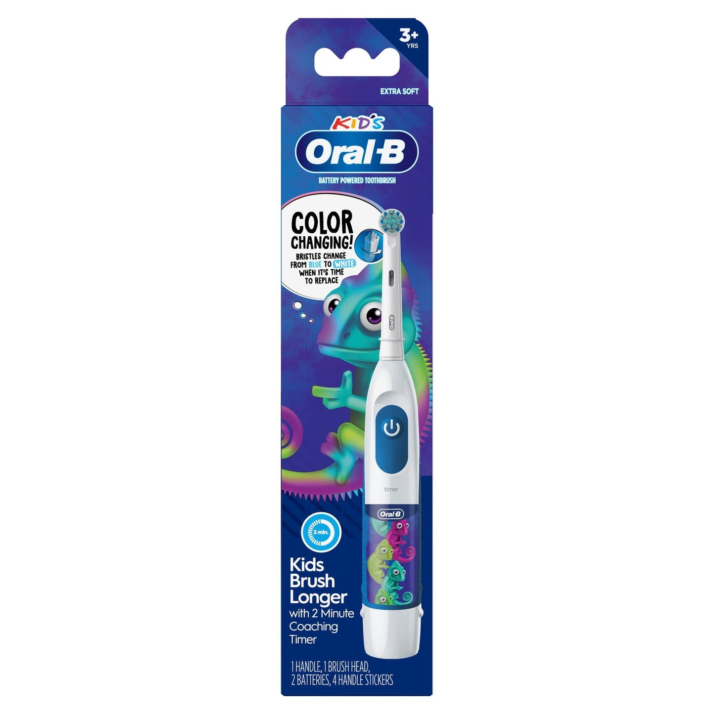 Oral‑B Battery Powered Kids Toothbrush with Color‑Changing Compact Bristles, 3+