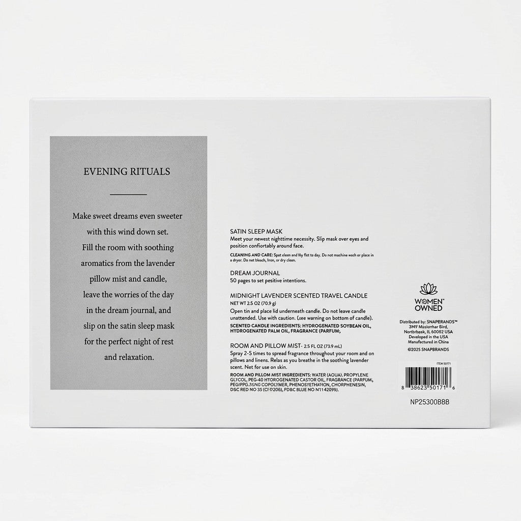 everybeing Evening Rituals Midnight Lavender Sleep Gift Set Mask Journal Mist