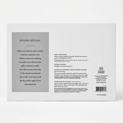 everybeing Evening Rituals Midnight Lavender Sleep Gift Set Mask Journal Mist