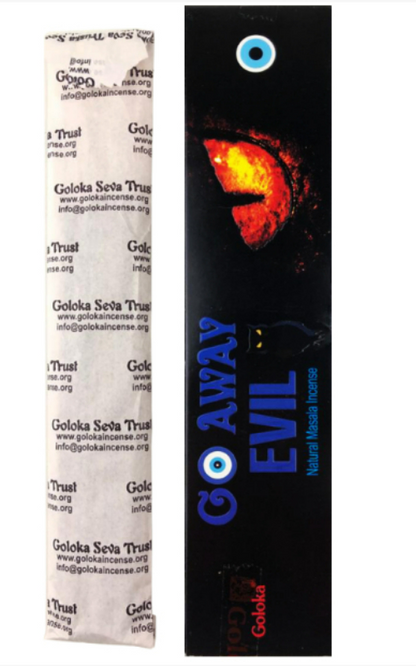 Goloka Go Away Evil Natural Masala Incense Sticks 15g (2 Pack) Protection