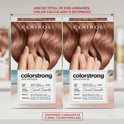 Clairol ColorStrong Permanent Hair Dye 8.63 Sunset Rose Coral Sands 2 Pack
