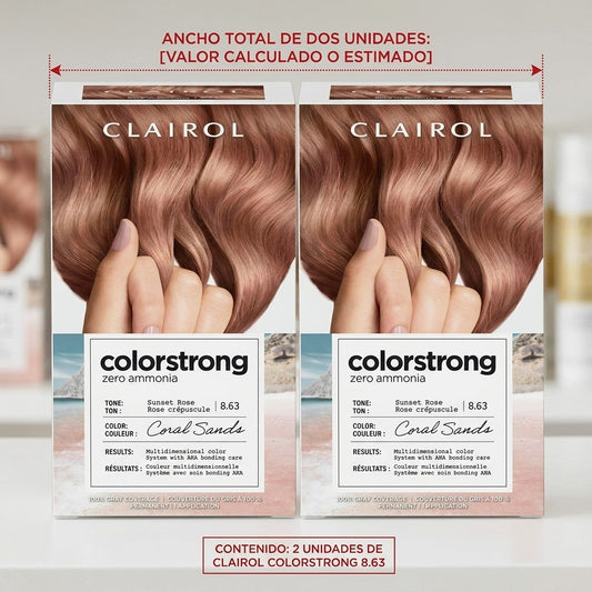 Clairol ColorStrong Permanent Hair Dye 8.63 Sunset Rose Coral Sands 2 Pack