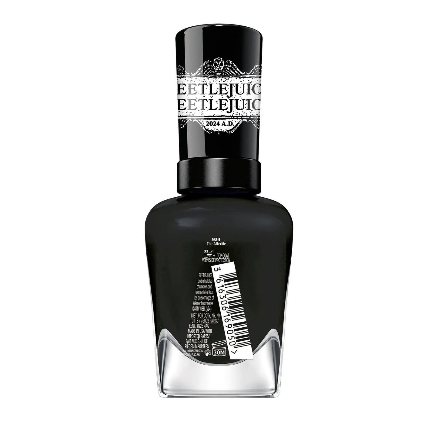Sally Hansen Miracle Gel Beetlejuice 934 The Afterlife Black Nail Polish 0.5oz