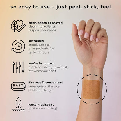 The Good Patch Relax 4ct Ashwagandha Passionflower Ginger Root Stress Relief