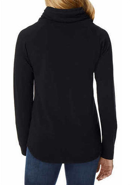 Women's 32 Degrees Heat Funnel Neck Long Sleeve Top Pullover , Black ,Small