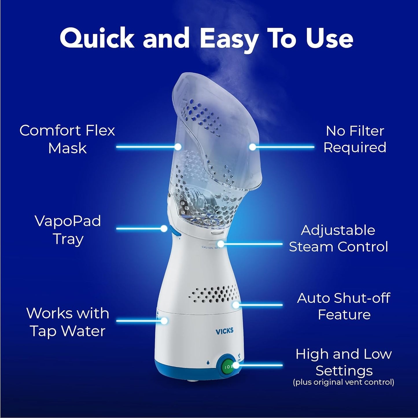 Vicks Sinus Inhaler, Plug-in Non-Medicated Steam Inhaler for Sinus Relief