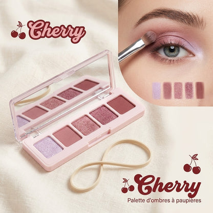 The Beauty Crop Oui Cherie Mini Treat Eyeshadow Palette Pink Purple Berry 0.18oz