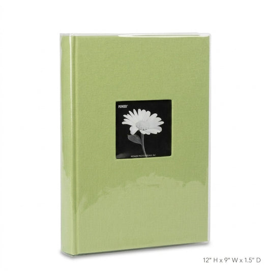 Pioneer 300 Pocket 4x6 Fabric Frame Photo Album Green Bi-Directional Memo New
