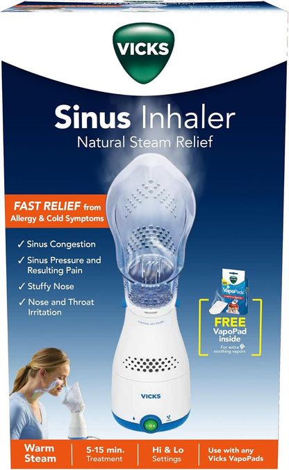 Vicks Sinus Inhaler, Plug-in Non-Medicated Steam Inhaler for Sinus Relief