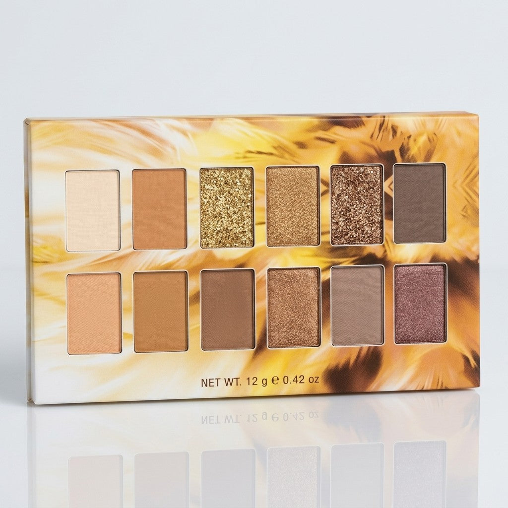 KleanColor Gold Ombre Eyeshadow Palette 12 Shades Bronze Taupe Gold Makeup