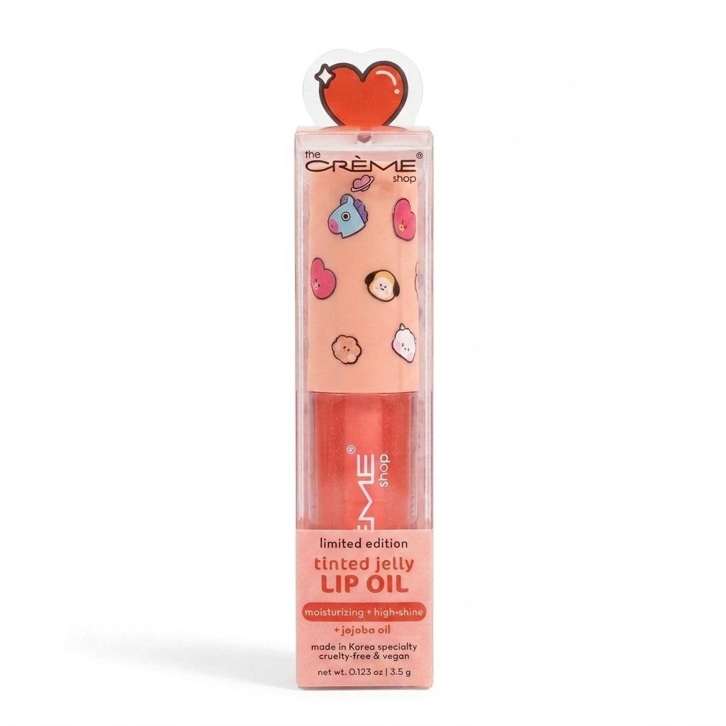 The Creme Shop BT21 Tinted Jelly Lip Oil Starstruck Jojoba Oil Vegan 0.123oz