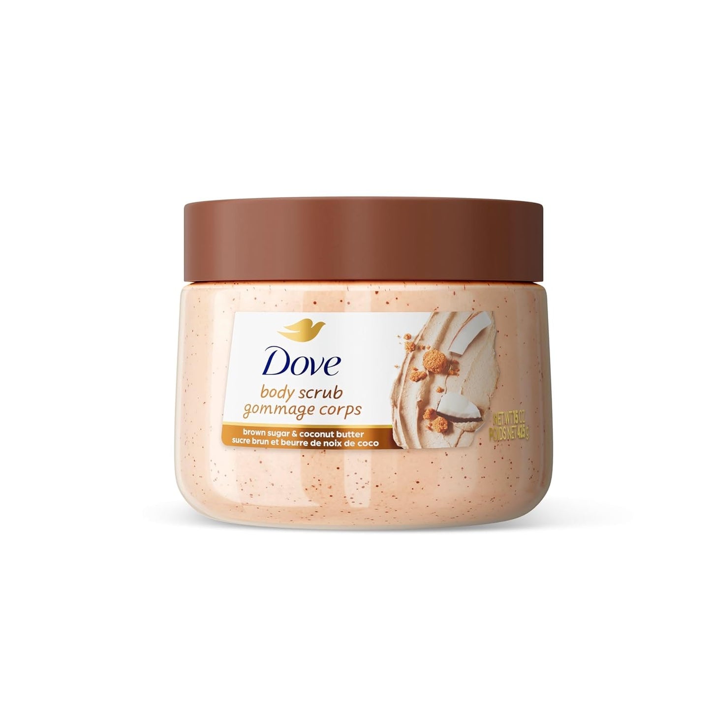 2 Pack Dove Exfoliating Body Polish Brown Sugar & Coconut Butter Scrub 15 oz