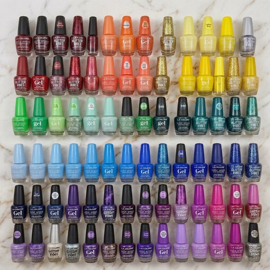 Lot of 20 L.A. Colors Nail Polish Assorted Gel Shine Glitter Color Craze 0.44oz