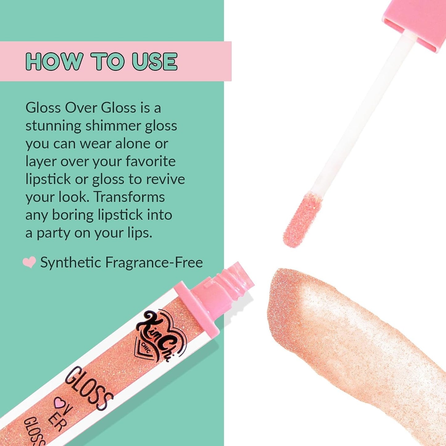 KimChiChic Beauty Gloss Over Gloss Shimmery Micro Sparkle Lip Gloss To Wear Alone Or Over Lipstick Fragrance Free Luscious Lip Balm Mauve With Red Undertones 04 Nectar 0 35ml