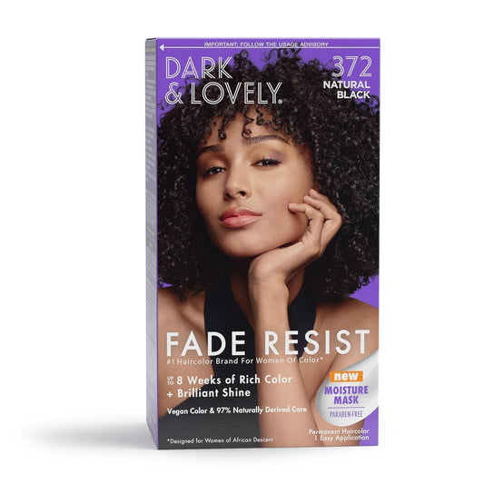 Dark and Lovely Fade Resist Rich Conditioning Color, Natural Black 375 Pack of 1