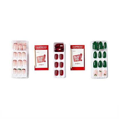 Impress Design Press On Nails  Limited Edition Holiday Gift Set 3-Pack #4, No Glue Needed 90ct