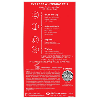 Colgate Optic White Express Teeth Whitening Pen with Hydrogen Peroxide