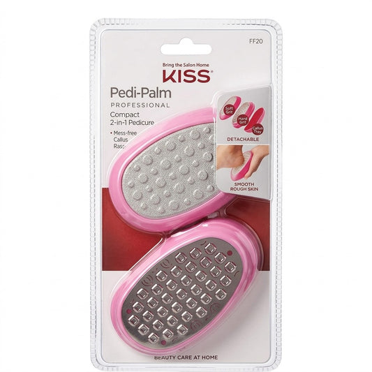 Kiss Pedi-Palm Professional 2-in-1 Callus Remover Rasp Mess-Free Pedicure Tool