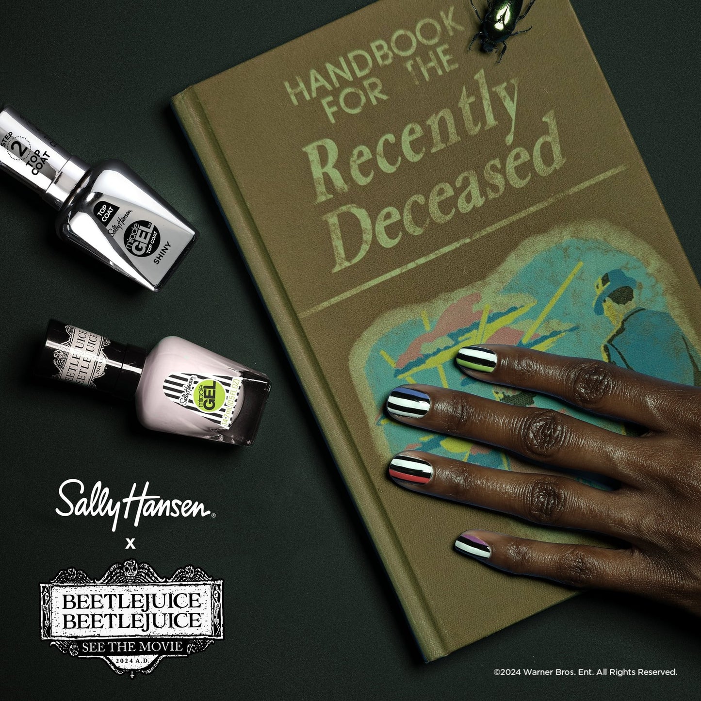 Sally Hansen Miracle Gel Beetlejuice 934 The Afterlife Black Nail Polish 0.5oz